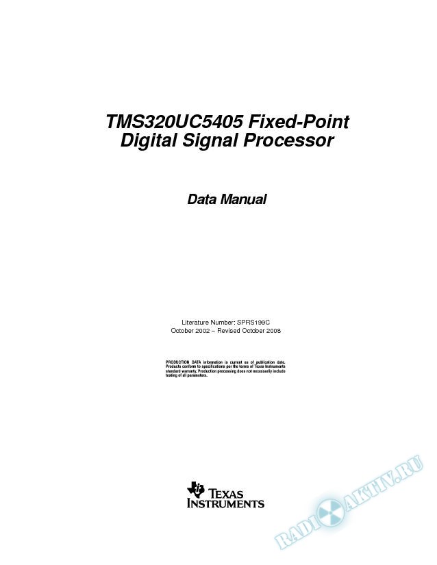 TMS320UC5405 Fixed-Point Digital Signal Processor (Rev. C)