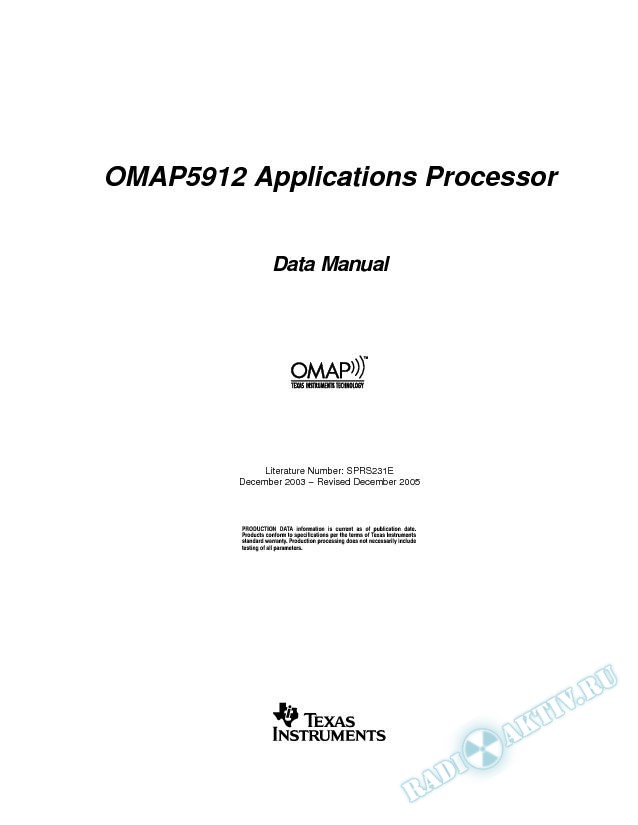 OMAP5912 Applications Processor (Rev. E)