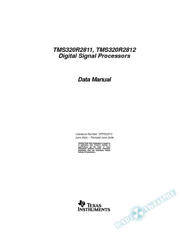 TMS320R2811, TMS320R2812 Digital Signal Processors (Rev. C)
