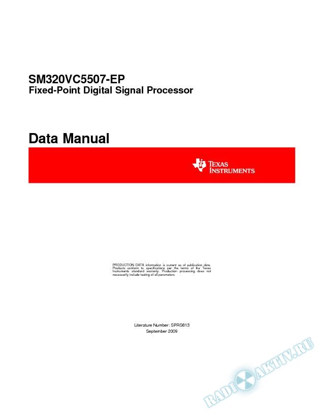 SM320VC5507 Fixed-Point Digital Signal Processor