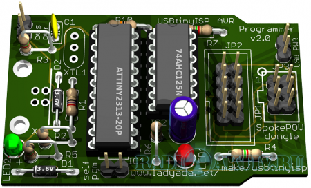 USBTiny - миниатюрный USB программатор AVR микроконтроллеров